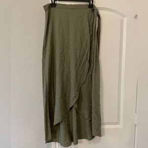 H&M Wrap, High-low, Army Green Skirt